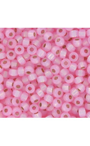 Miyuki rocailles Perlen 8/0 - Dyed pink silver lined alabaster 8-643